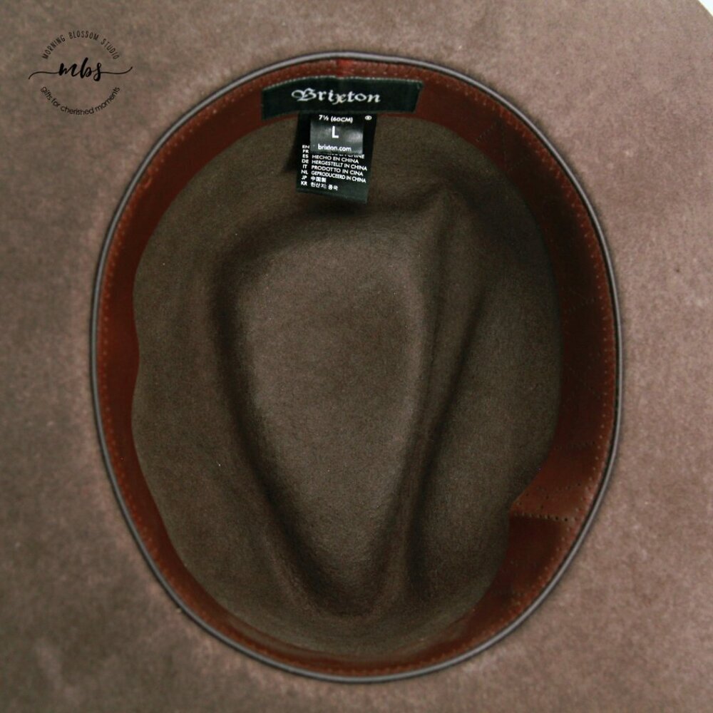 Brixton Jo Felted Wool Wide Brim Western Rancher Hat Green Brown Women L - Picture 10 of 11